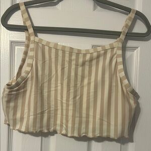 Striped Beige Bikini Set